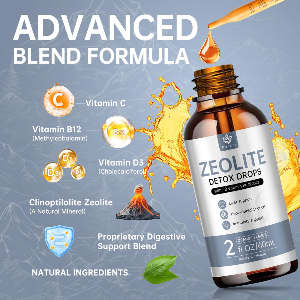 Menkru Zeolite Drops easily mix with water for convenient use