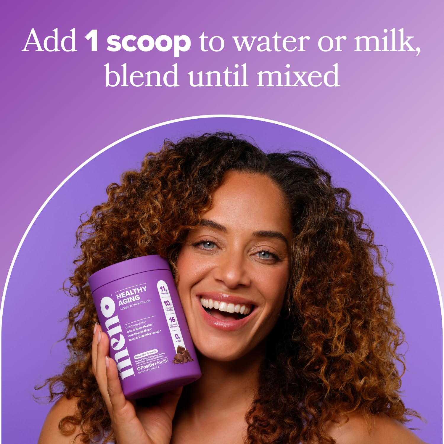 O Positiv MENO ingredients label close-up highlighting premium nutrients.