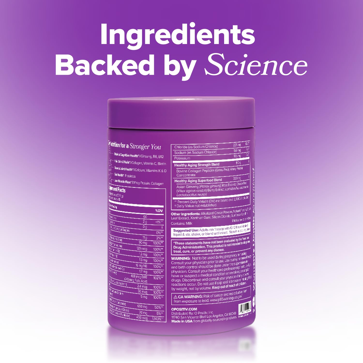 O Positiv MENO ready shake in glass, convenient and tasty.