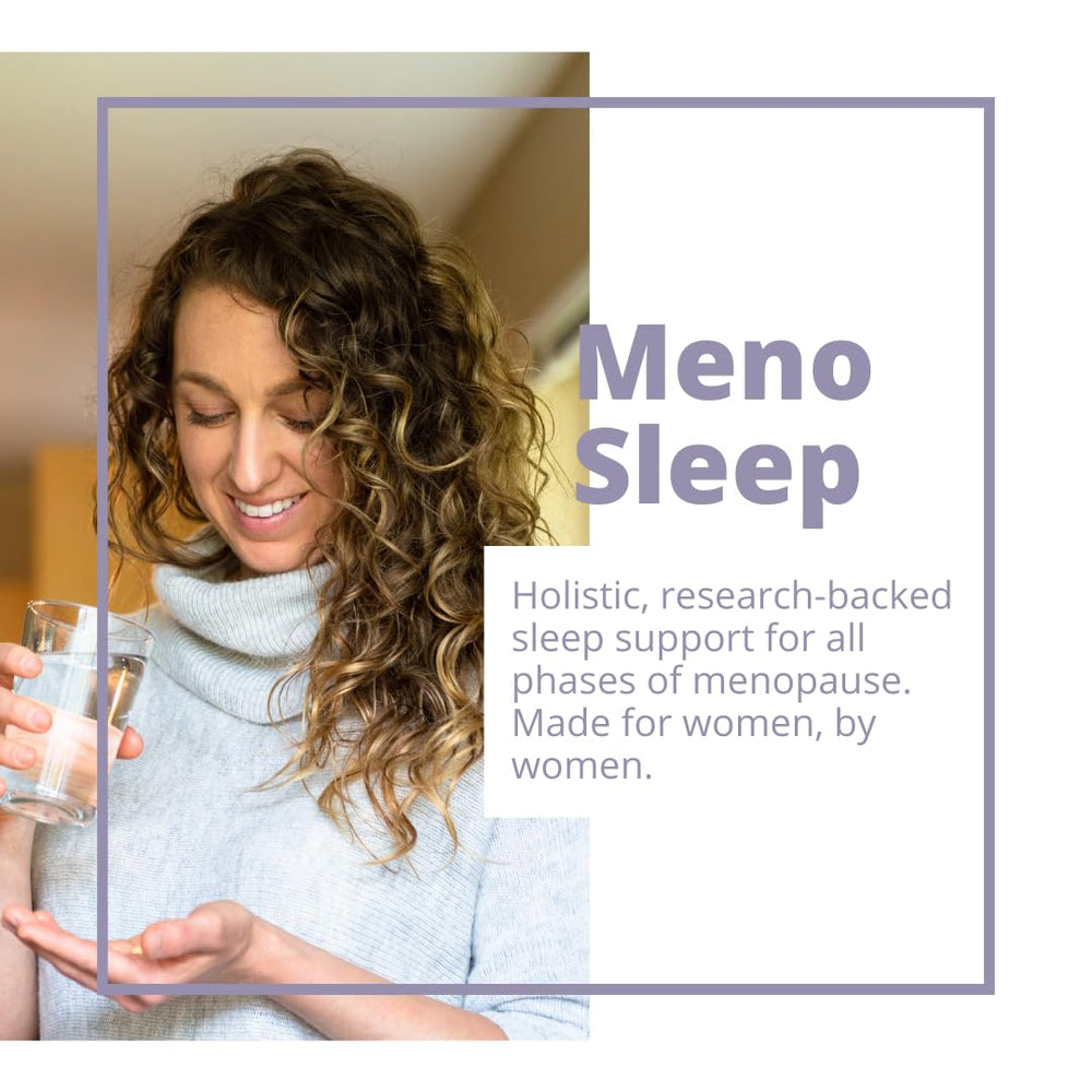 MenoSleep ashwagandha and L-Theanine capsules for calm mood support.