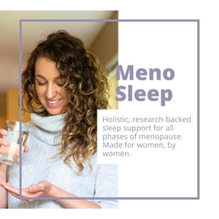 MenoSleep ashwagandha and L-Theanine capsules for calm mood support.
