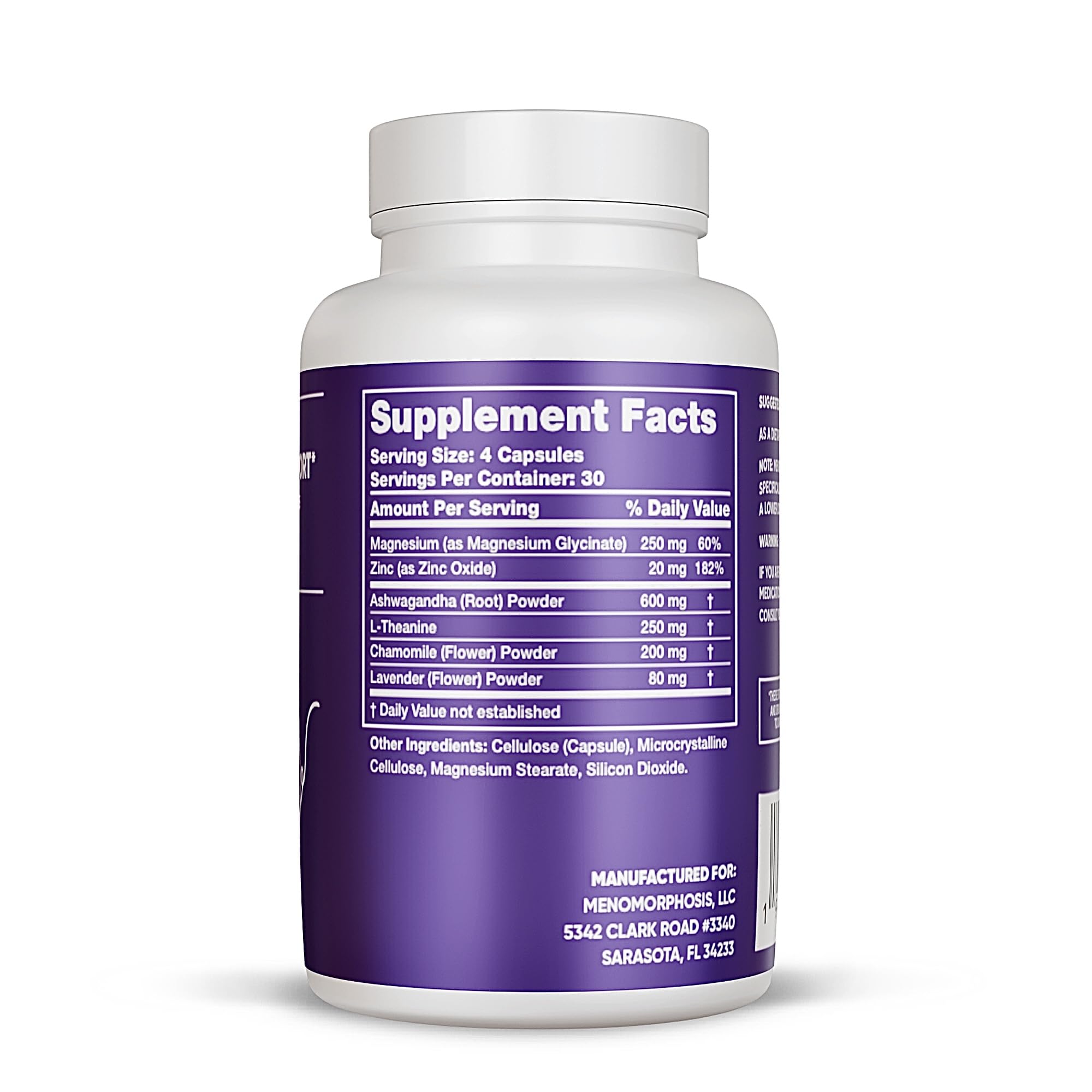 MenoSleep tablets close-up showing magnesium glycinate for sleep support.