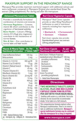 Menopace Max bottle side shows packaging and dosage guidance.