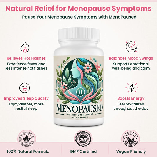 Menopaused mood-energy tabs close-up, suggesting steady daytime vitality.