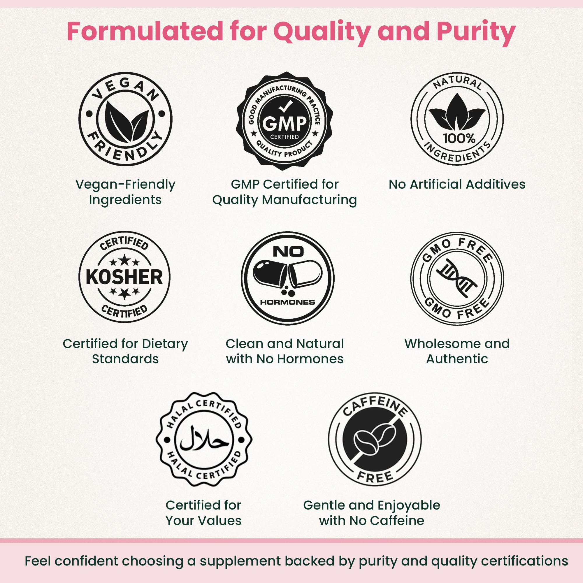 Menopaused vegan formula label, showcasing clean, non-GMO ingredients.