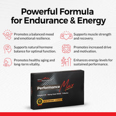 PerformanceMax label closeup highlighting premium herbal blend