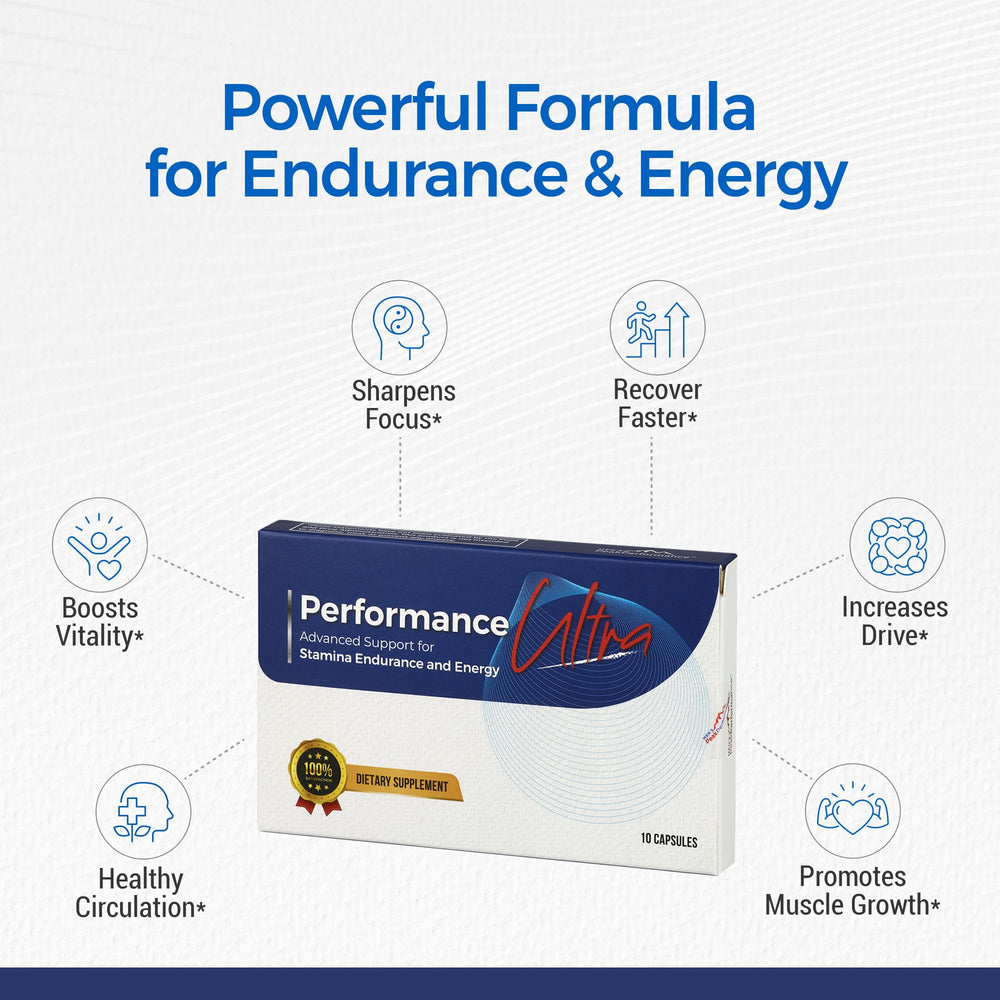 MEN'S PeakPerformance PerformanceUltra packaging box displays quality controls and GMP commitment