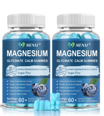 MENXI Magnesium Gummies blueberry bottle promotes calm mood and energy