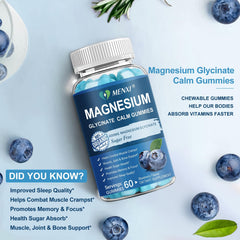 MENXI Magnesium Gummies label shows calcium-d3 synergy for mineral balance