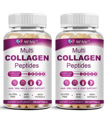 MENXI Multi Collagen Softgel bottle front highlighting premium packaging and skincare focus