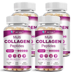 MENXI Multi Collagen Softgel bottle close-up for easy daily skin and joint support.