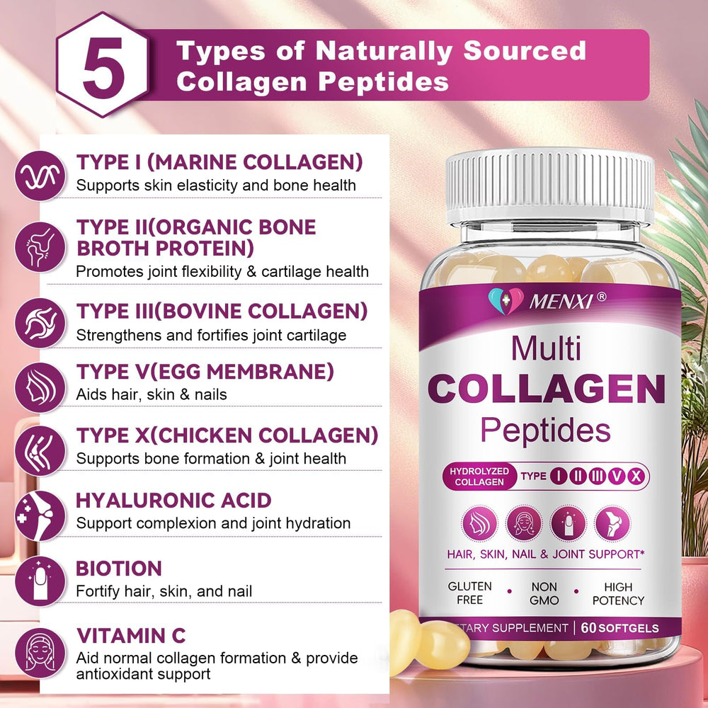 Close-up of MENXI softgel capsules for easy swallowing