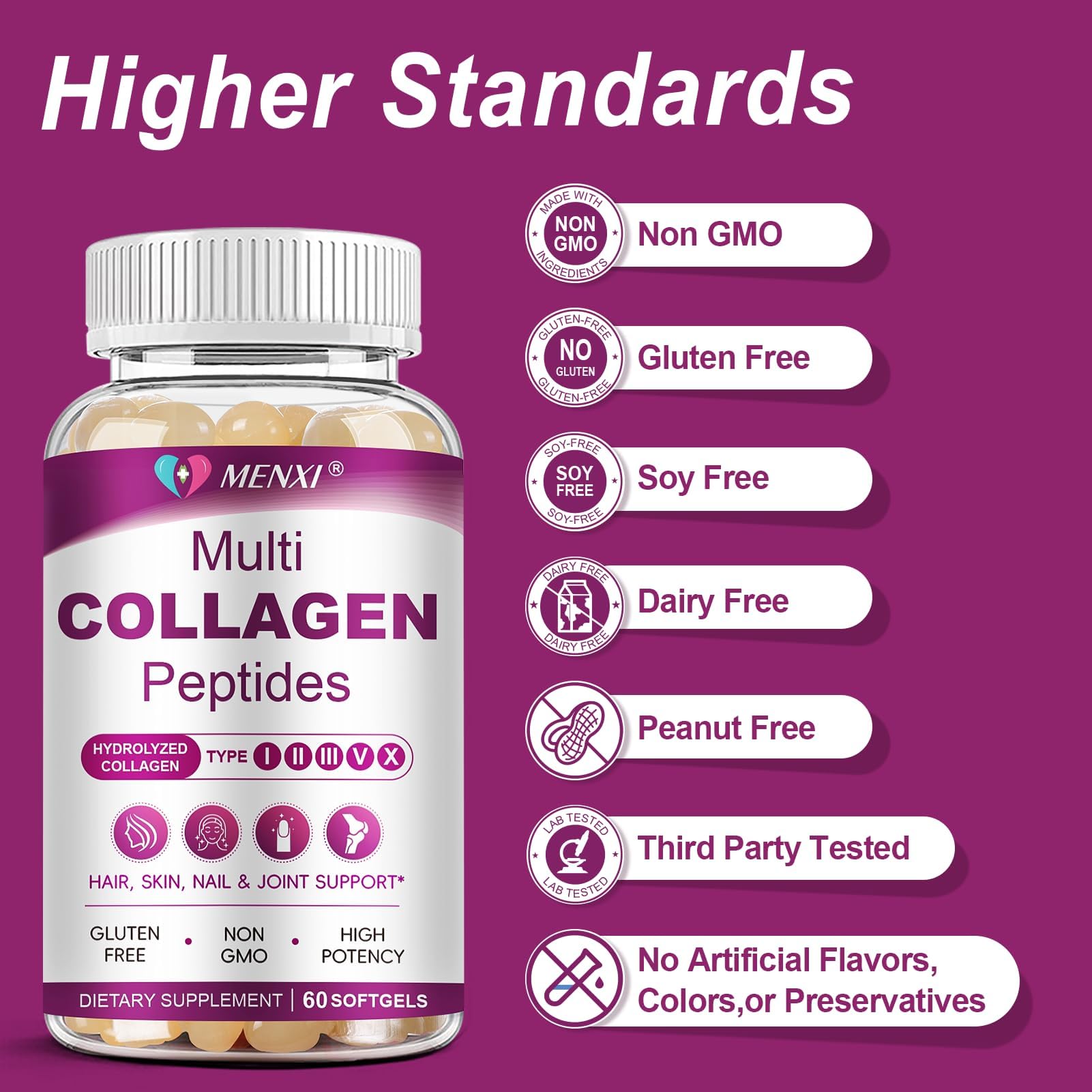 MENXI Non-GMO, dairy-free and gluten-free softgels suit clean-label preferences.
