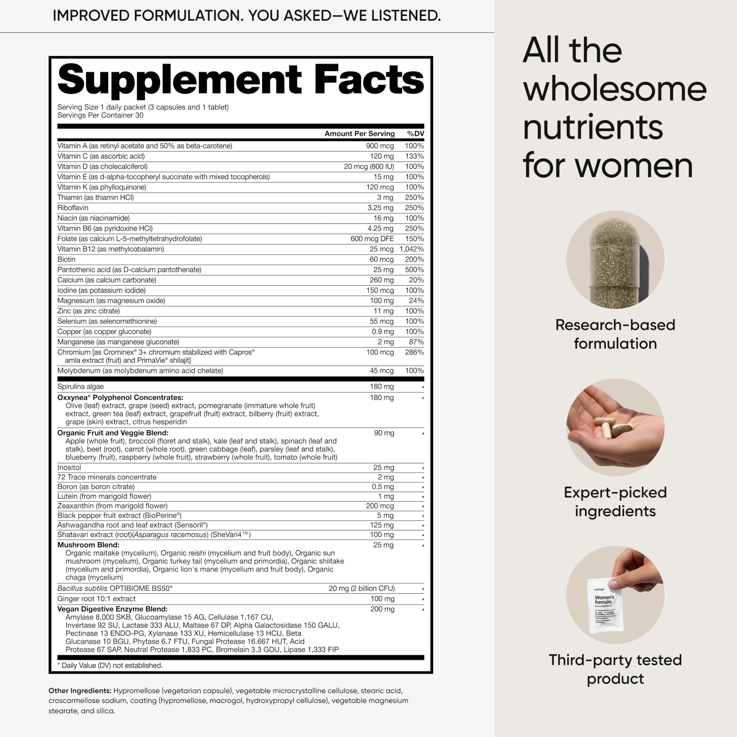 meOrigin app preview suggests pairing wellness tips with their vitamins for personalized routines.