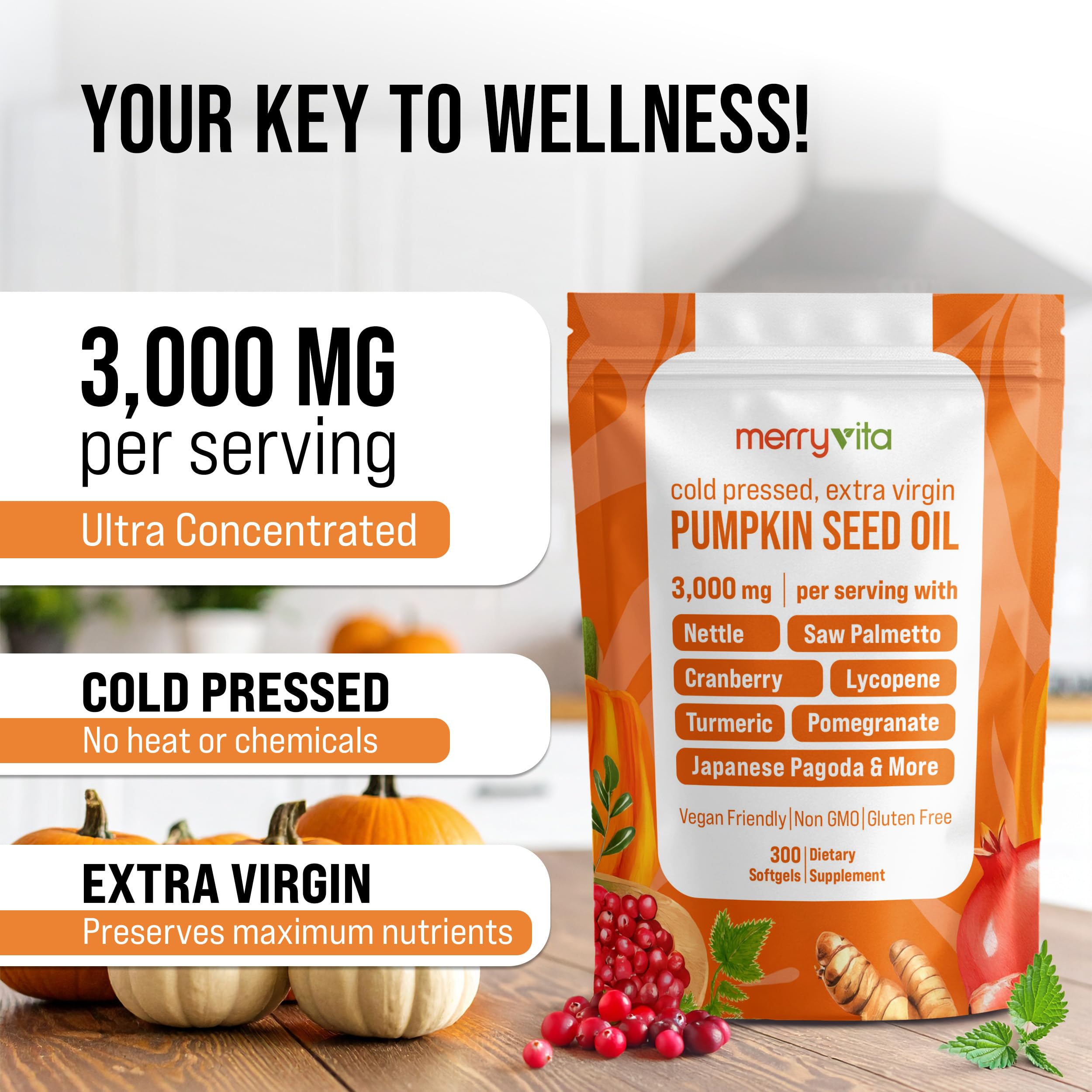 MERRY VITA 13-nutrient blend label highlighting comprehensive support.