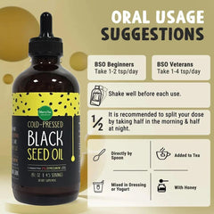 MerryTes Advanced Black Seed Oil label noting Turkish Nigella Sativa origin for quality.