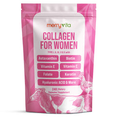 MERRY VITA collagen bottle pour supports daily beauty and vitality.