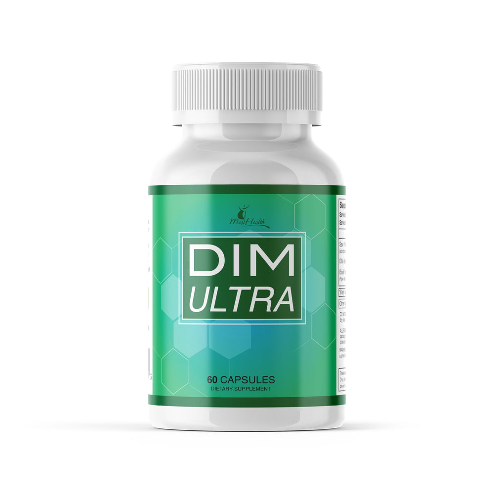 MesoHealth DIM Ultra bottle closeup for balanced hormones and everyday wellness.
