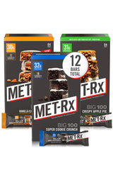 MET-Rx Big 100 Colossal Super Cookie Crunch bar, protein-rich snack for workouts.