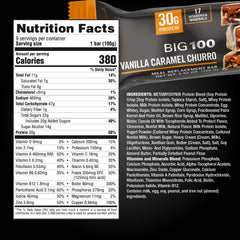 MET-Rx Big 100 Colossal vanilla caramel churro bar in action, ready for training.