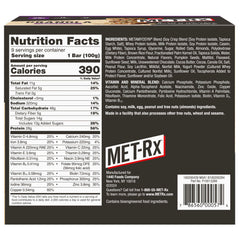 MET-Rx Big 100 Granola Bar chocolate chip front-pack display in a multi-bar pack.