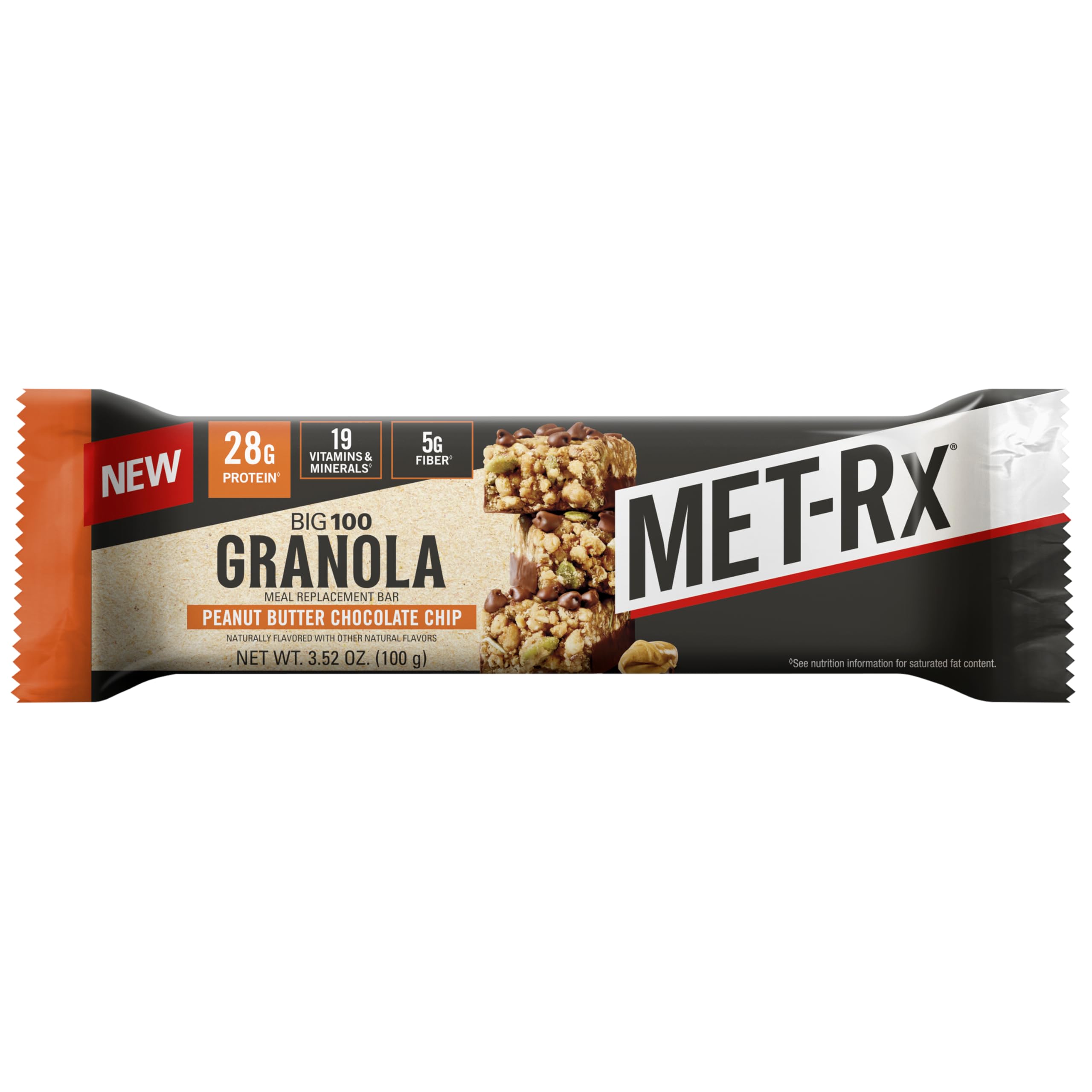 Close-up of MET-Rx Big 100 texture with oats and peanut bits.