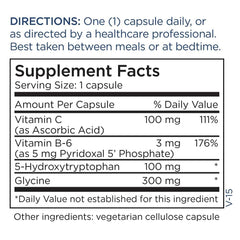 Metabolic Maintenance 5-HTP capsules close-up highlighting 100 mg per serving