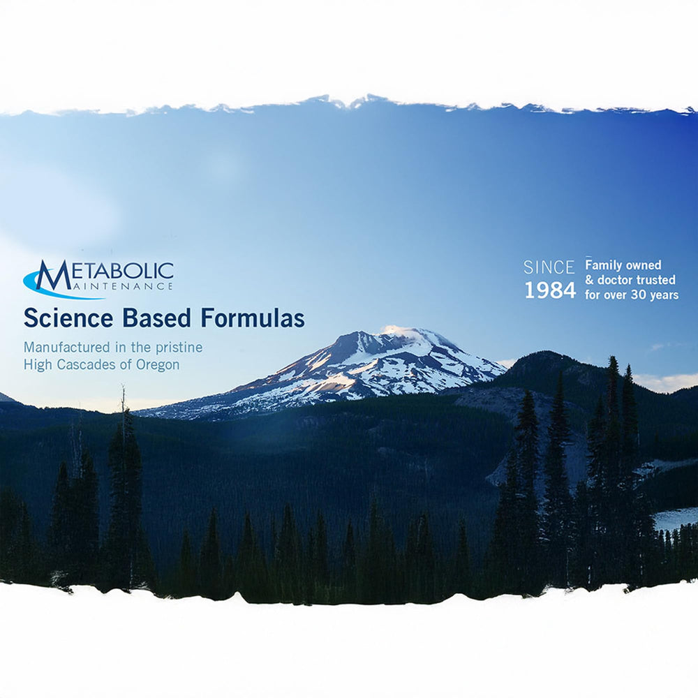 Metabolic Maintenance bottle on shelf with reflection signals quality storage.