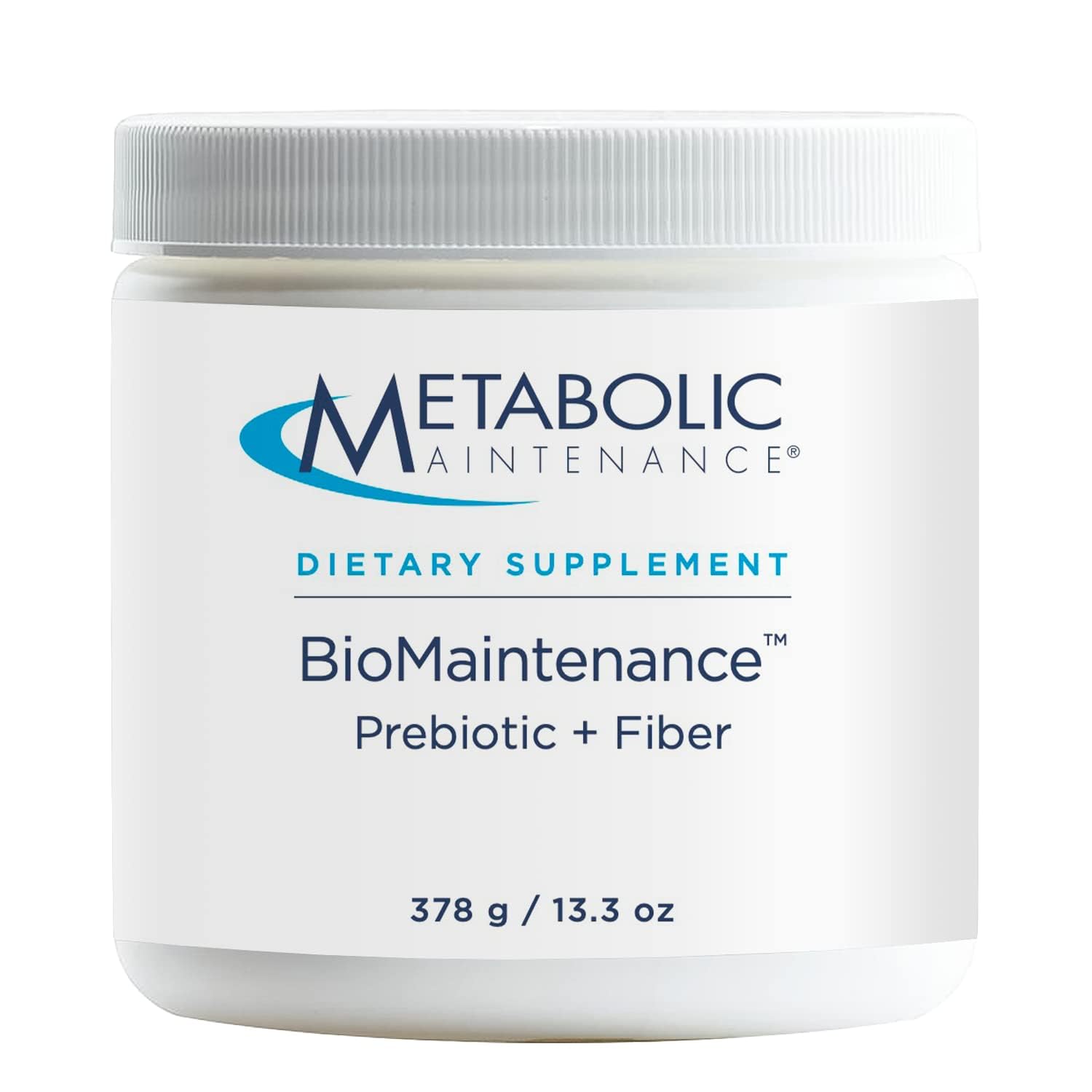 Metabolic Maintenance BioMaintenance bottle shows pure prebiotic fiber blend for gut health