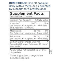 Metabolic Maintenance BPA-free amber bottle protecting vitamin C integrity.