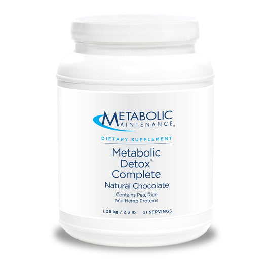 Metabolic Maintenance Detox Complete Chocolate Shake bottle pour highlights convenient serving.