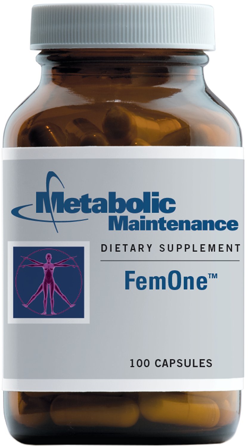 Metabolic Maintenance Fem One bottle showing higher absorption formulation for iron support.