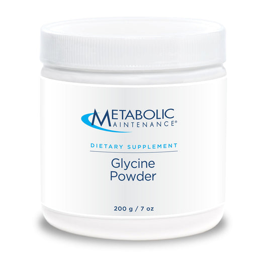 Metabolic Maintenance glycine powder pour for an evening calm support ritual.