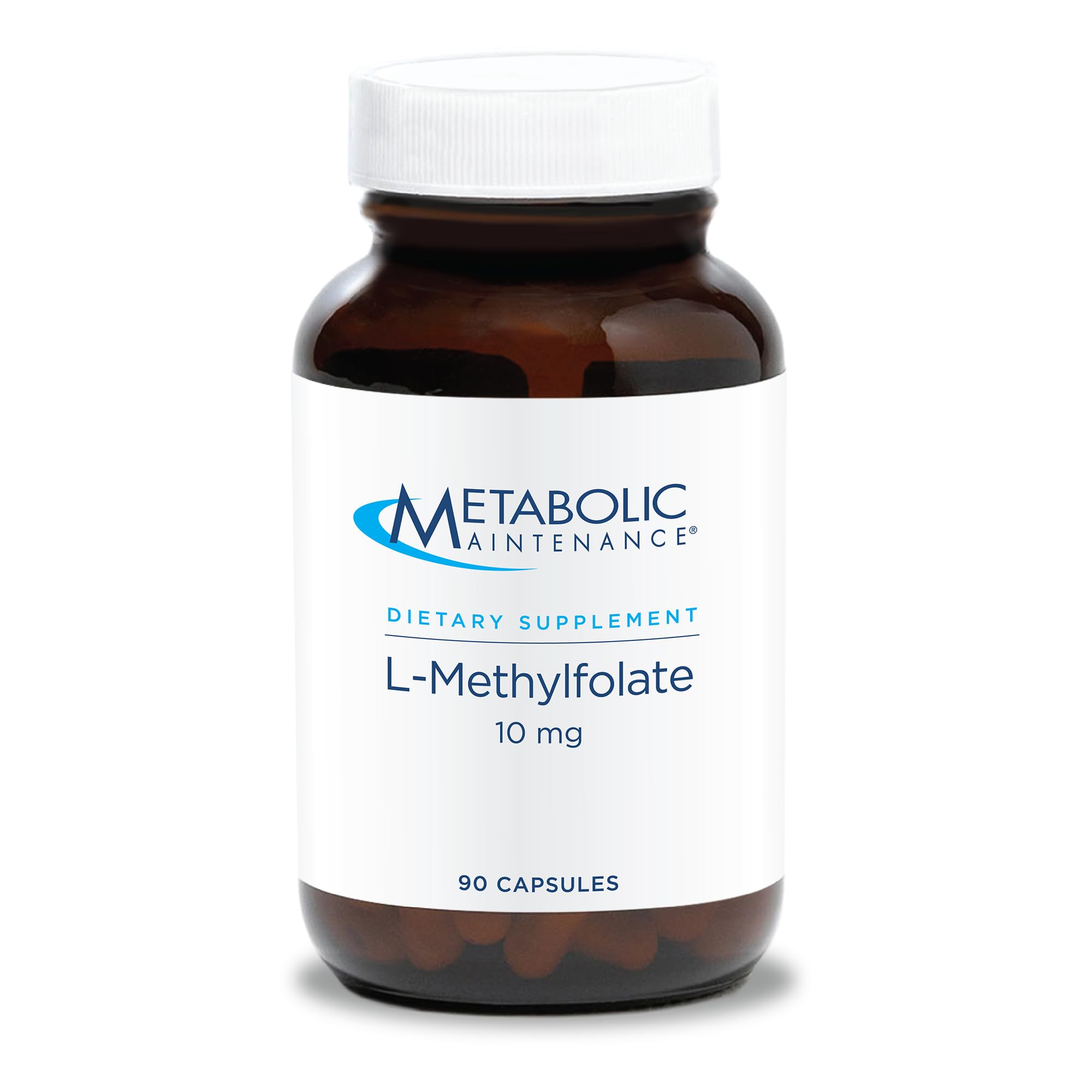 Metabolic Maintenance L-Methylfolate 10 mg bottle for daily methylation support.