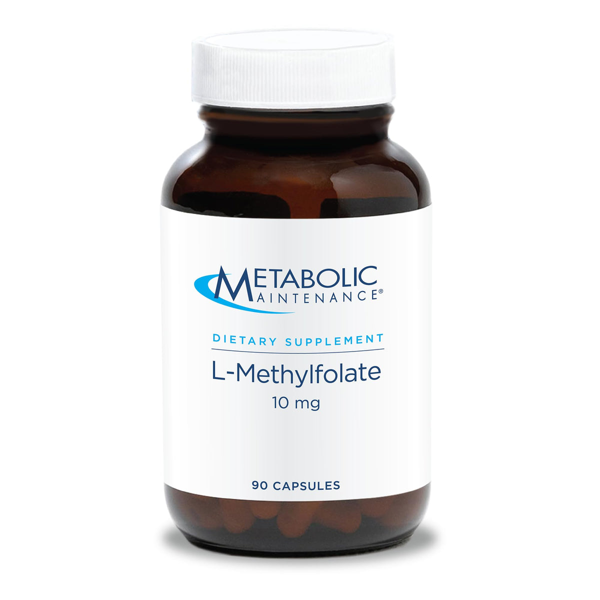 Metabolic Maintenance L-Methylfolate 10 mg bottle for daily methylation support.