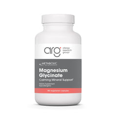 Metabolic Maintenance Magnesium Glycinate bottle label for gentle sleep support and muscle function.