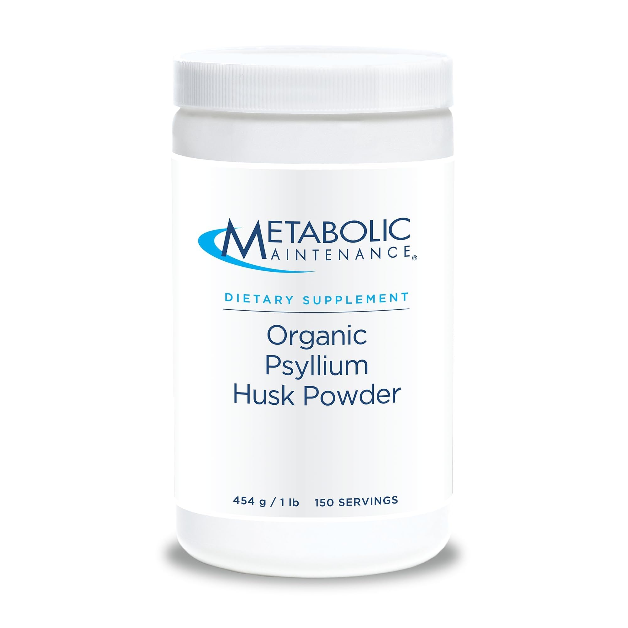 Metabolic Maintenance Organic Psyllium Husk Powder closeup of the dry texture for daily fiber.