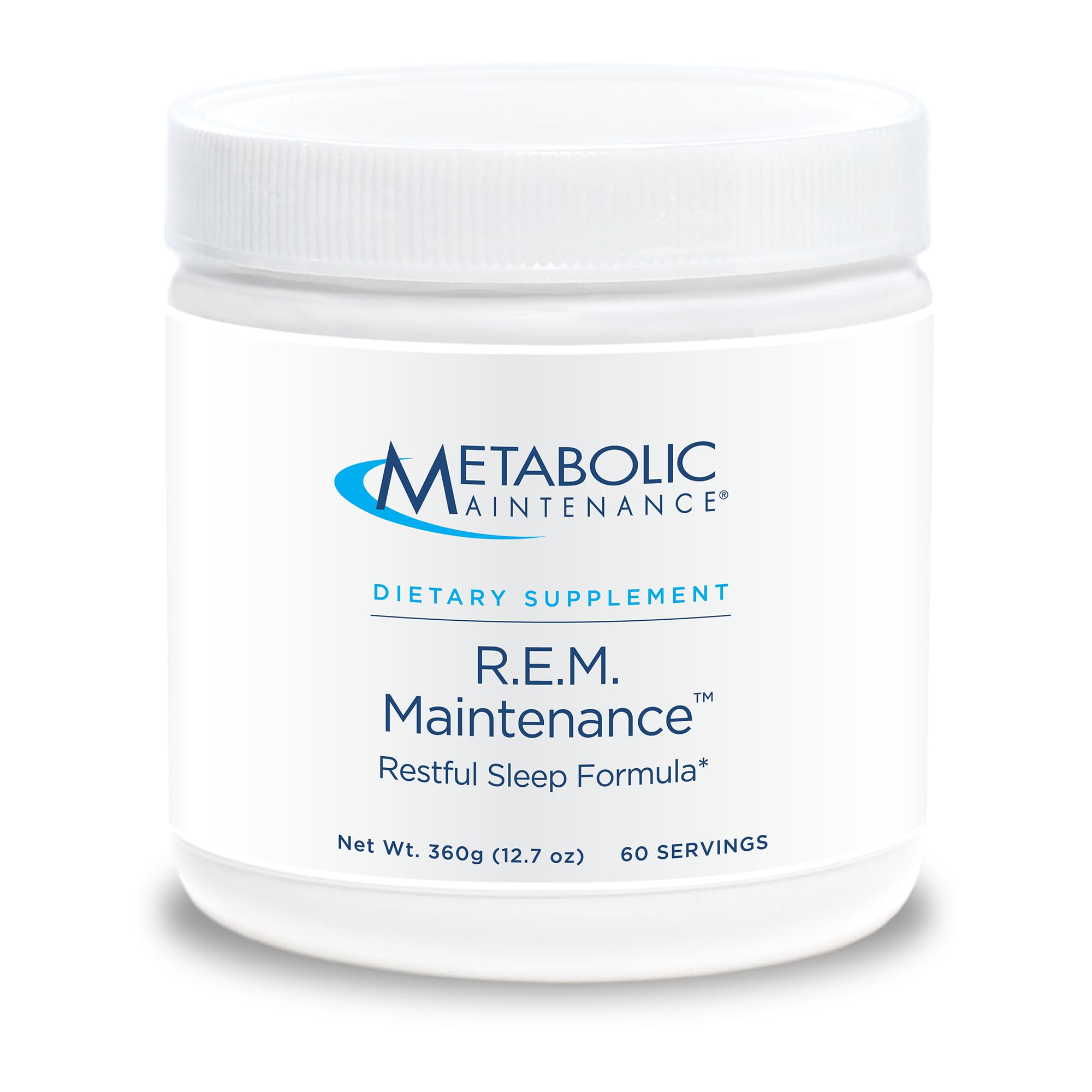 Metabolic Maintenance R.E.M. Maintenance powder scoop for a quick, measured nightly serving.