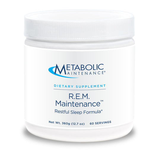 Metabolic Maintenance R.E.M. Maintenance powder scoop for a quick, measured nightly serving.