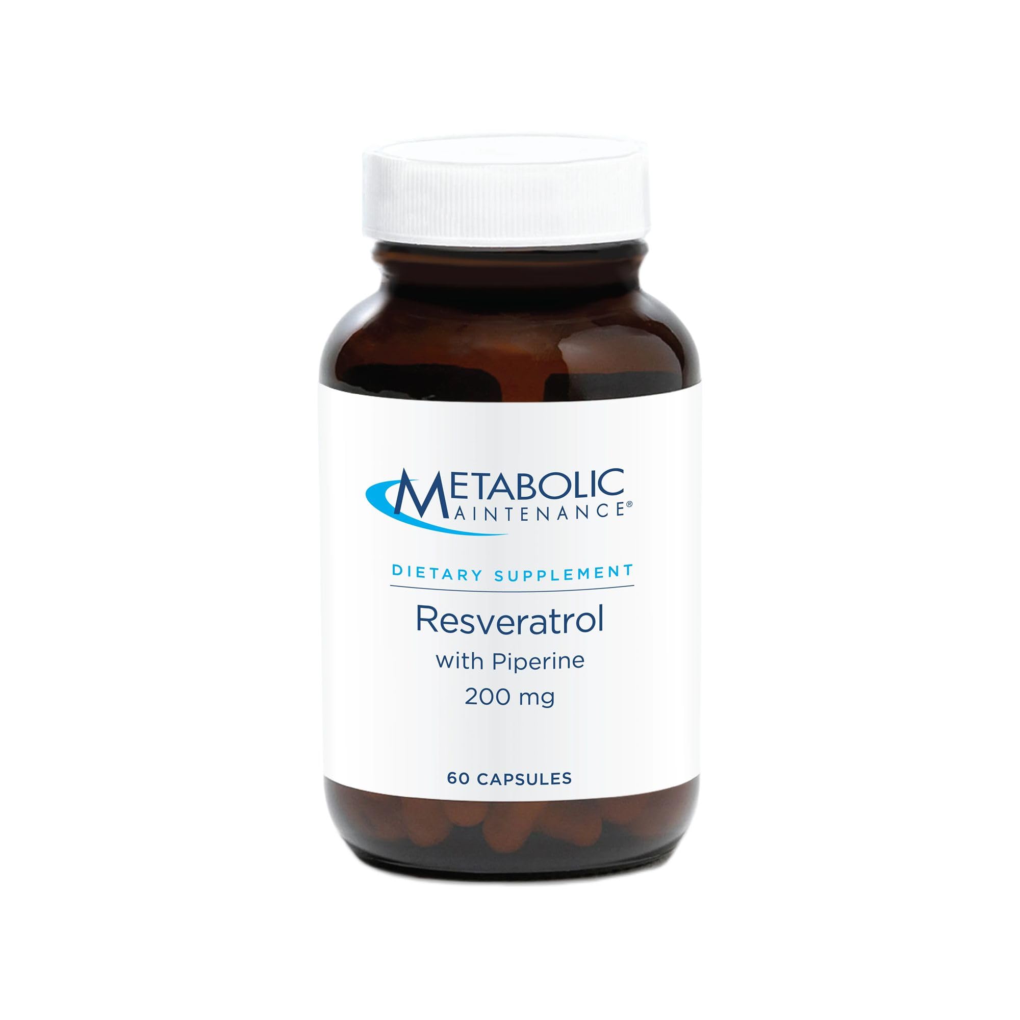 Metabolic Maintenance Resveratrol bottle showing the supplement’s antioxidant support for daily use.