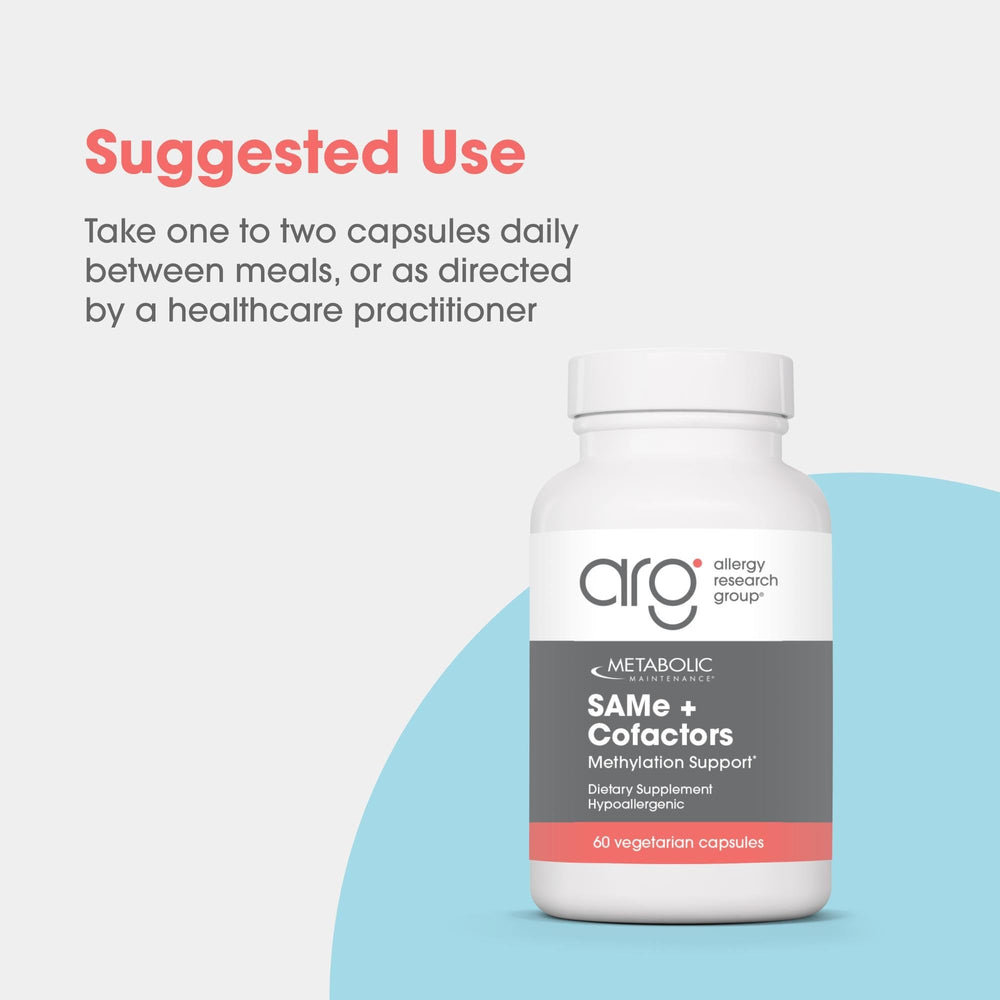 Metabolic Maintenance SAMe Cofactors label emphasizes bioavailable B vitamins for methylation.