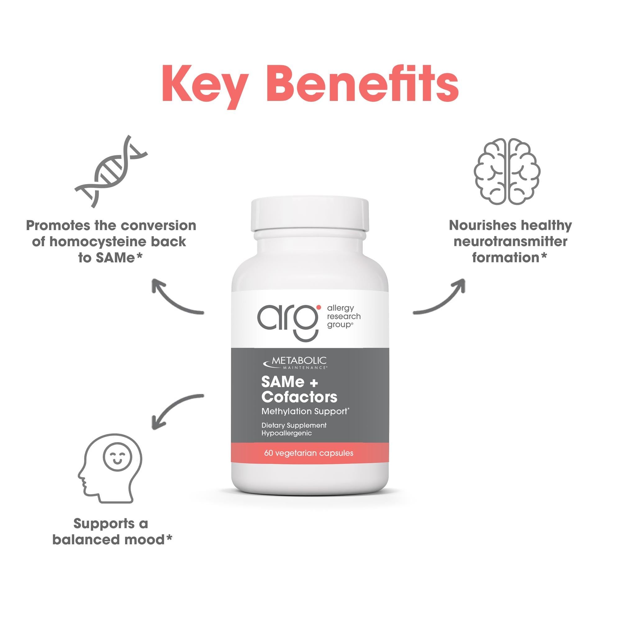 Metabolic Maintenance SAMe Cofactors tablets show active folate and methylcobalamin for methylation support.