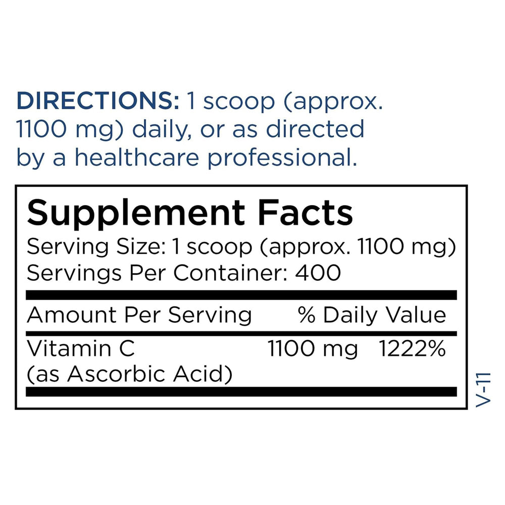 Metabolic Maintenance Vitamin C powder tub close-up focusing on purity and packaging