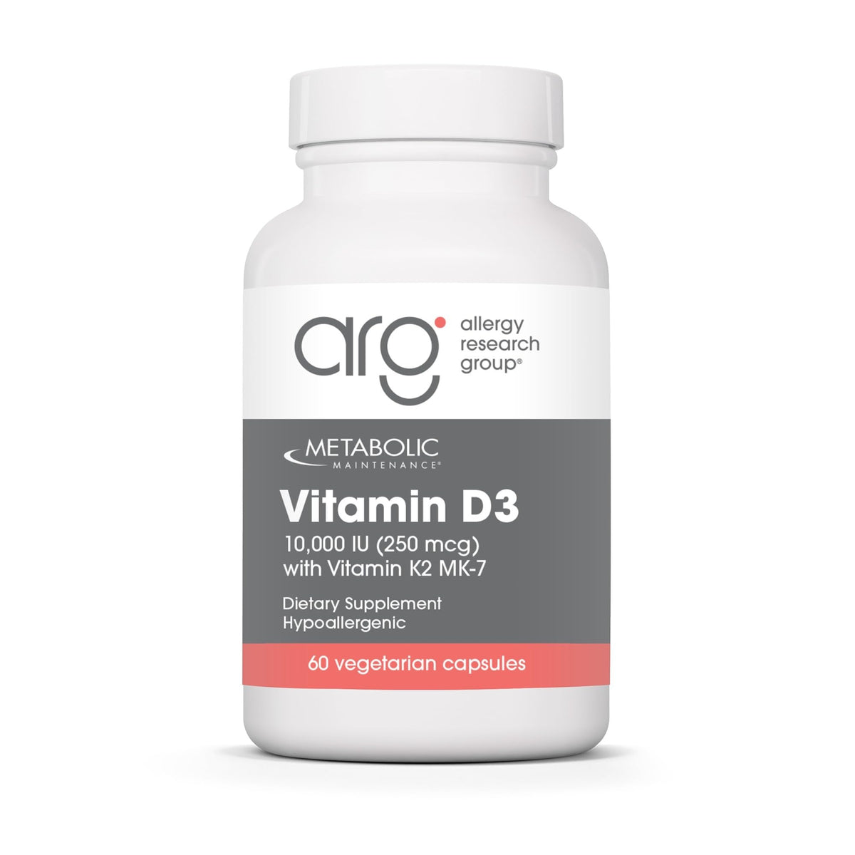 Metabolic Maintenance Vitamin D3 10000 IU bottle with capsules for immune balance and bone support