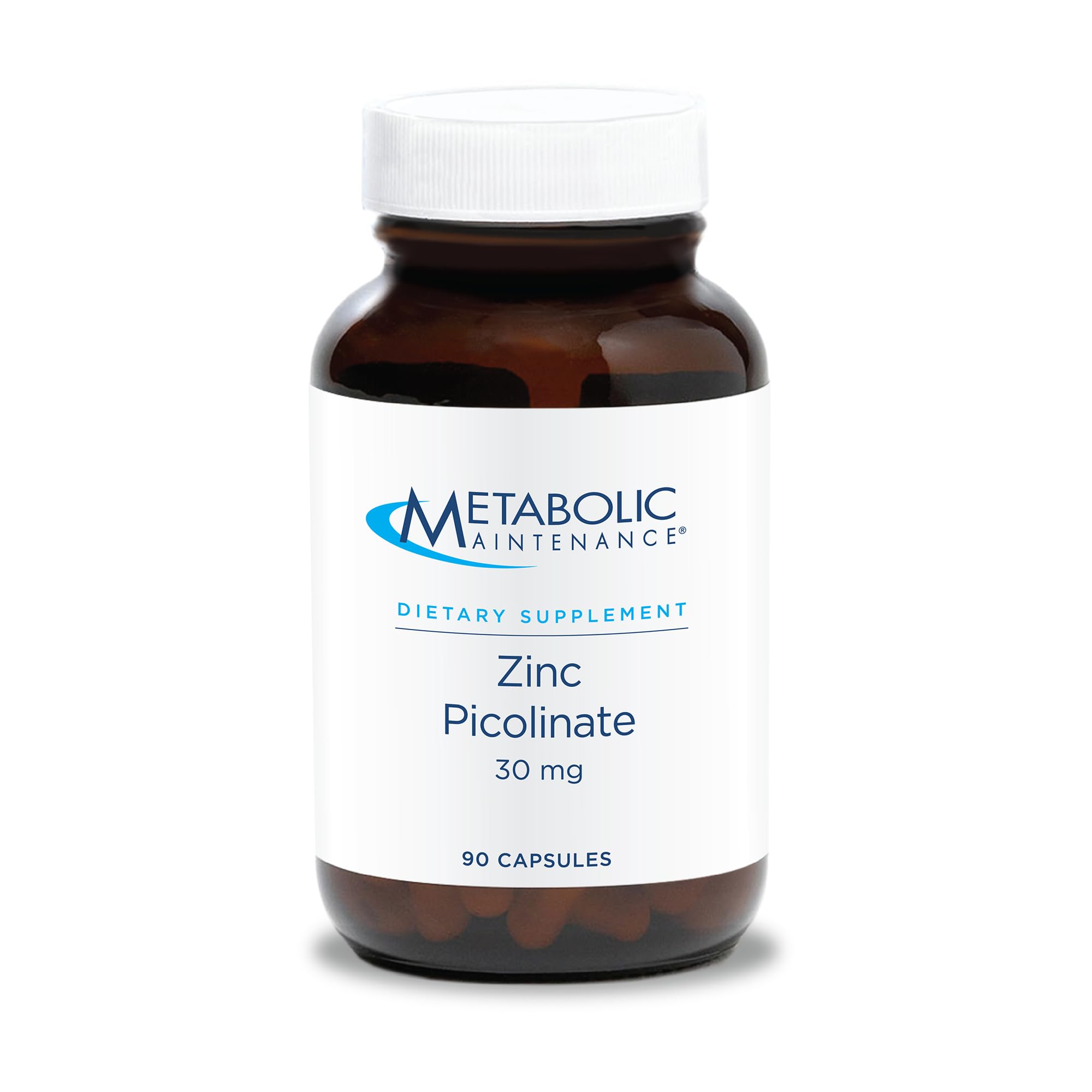 Metabolic Maintenance Zinc Picolinate bottle with label highlighting daily immune support