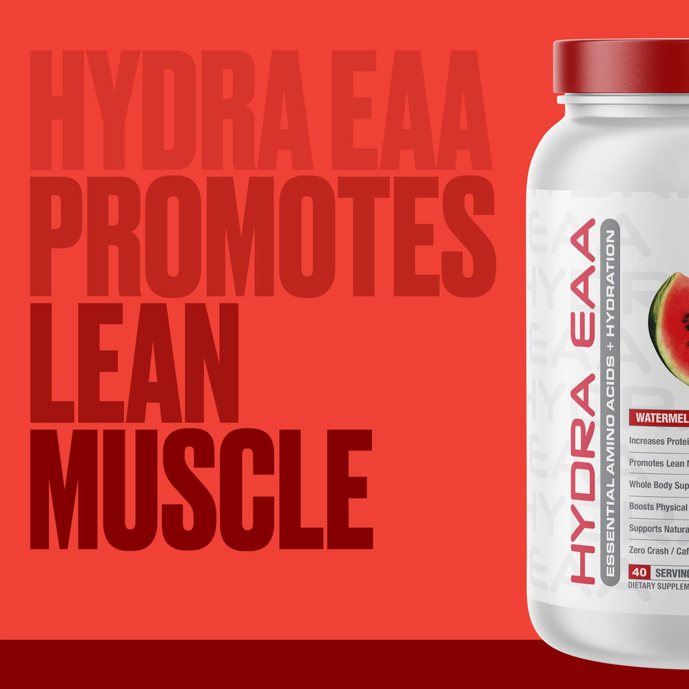 Metabolic Nutrition Hydra EAA ingredients panel highlights EAAs BCAAs CEAA electrolytes