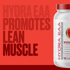 Metabolic Nutrition Hydra EAA ingredients panel highlights EAAs BCAAs CEAA electrolytes