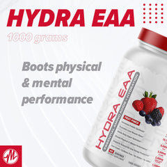 Metabolic Nutrition Hydra EAA powder dispersing in water with fruit punch flavor