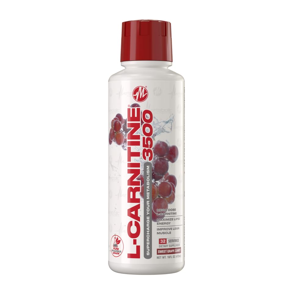 Metabolic Nutrition L-Carnitine 3500 bottle boosts energy for workouts.