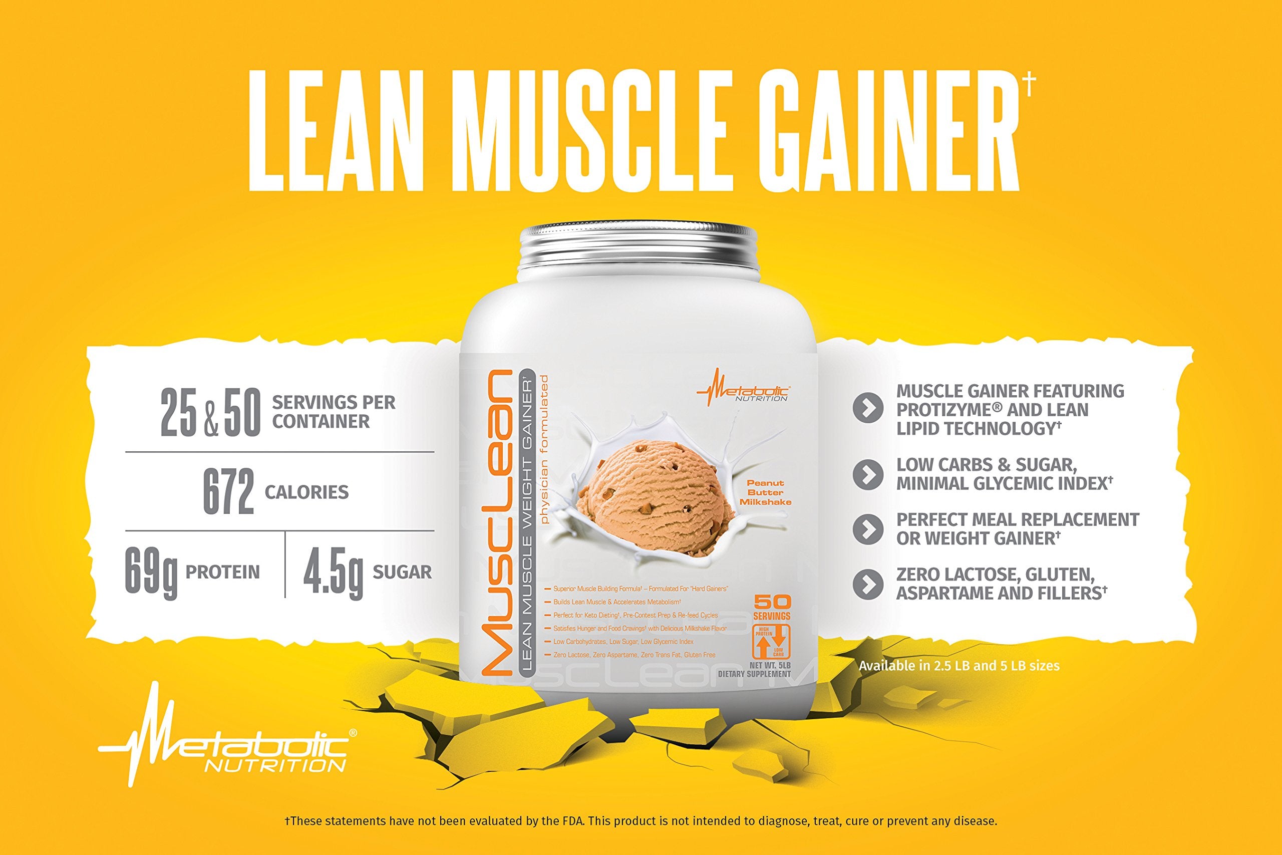 Metabolic Nutrition MuscLean powder jar highlighting keto-friendly nutrition.